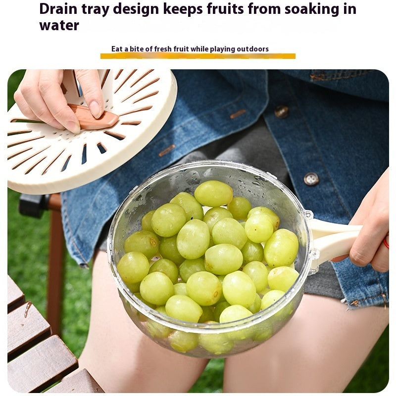 Grabzaa™ Foldable Fruit & Vegetable Drain Basket – Multi-Use Washing Bowl with Lid & Colander!