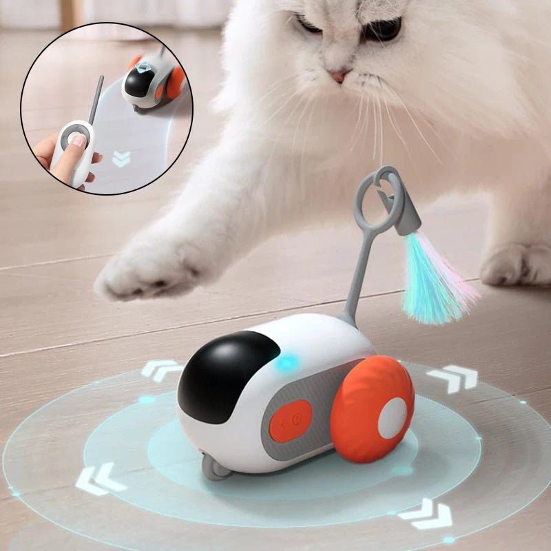 Grabzaa™ Smart Remote-Controlled Cat Toy – Interactive & Automatic Chasing Car for Endless Fun