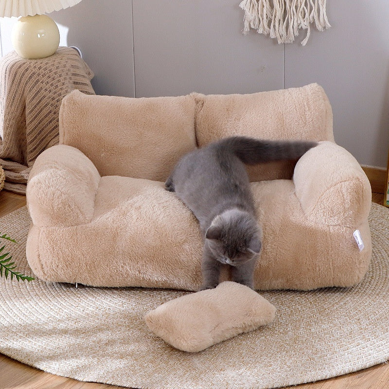 Grabzaa™ Luxury Plush Cat & Dog Bed – Cozy Winter Nest for Ultimate Comfort