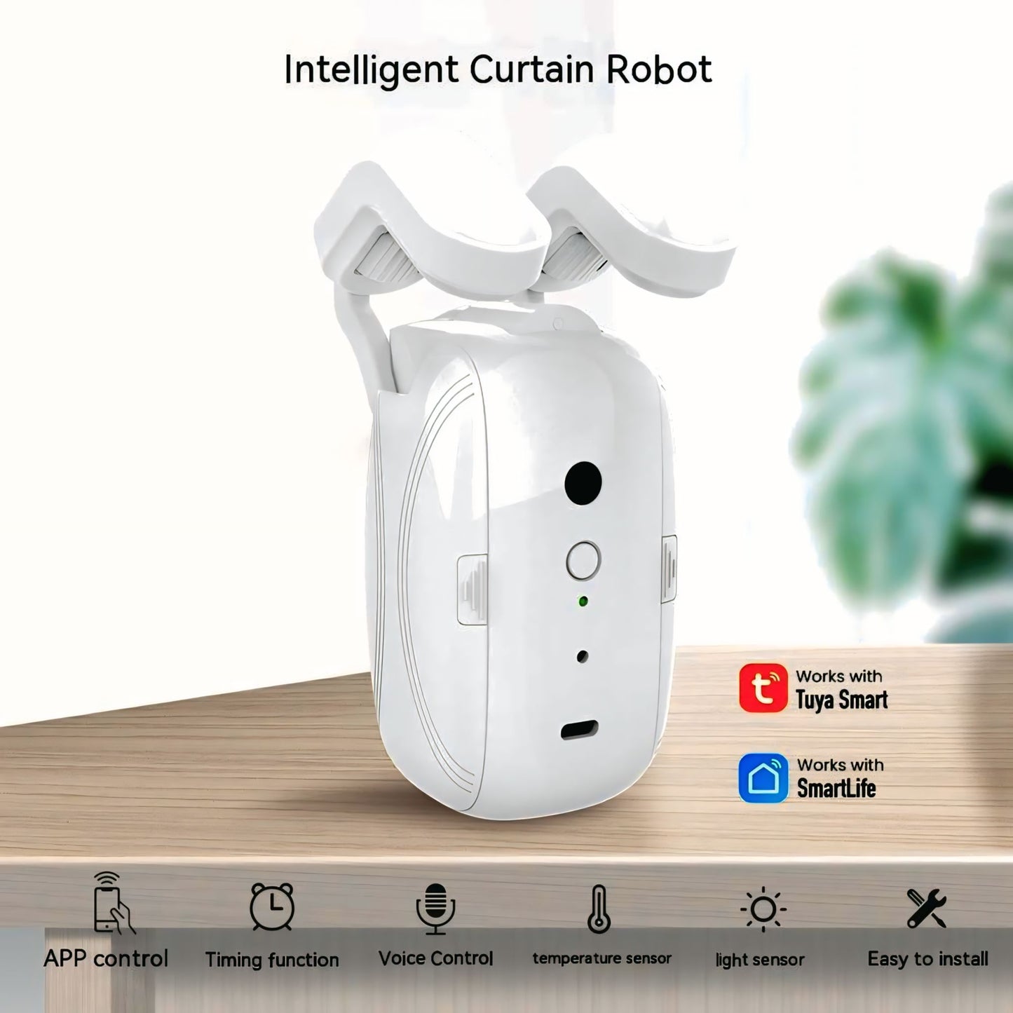 Grabzaa™ Smart WiFi Curtain Robot | Automatic Electric Curtain Companion for Roman Rods & Smart Homes