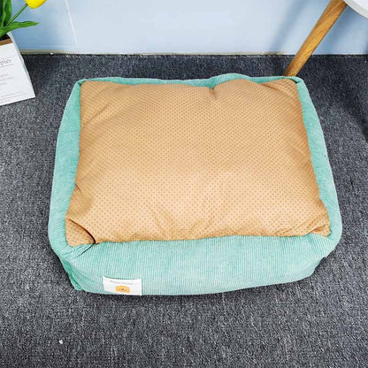 Grabzaa™ Fabric Craft Square Pet Bed – Warm & Cozy Sleeping Nest