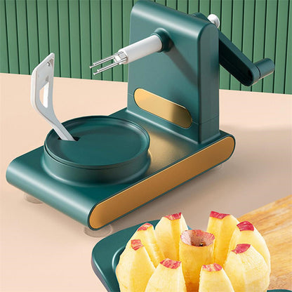 Grabzaa™ Hand-Cranked Multifunctional Peeler – 3-in-1 Kitchen Slicer & Fruit Corer Tool!