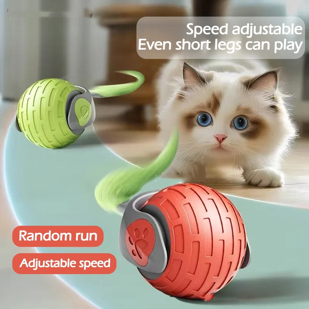 Grabzaa™ Smart Interactive Cat Ball – Automatic Rolling & USB Rechargeable Toy