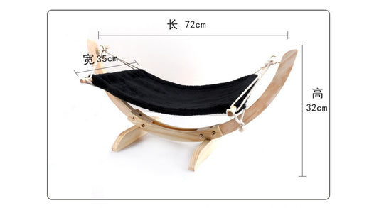 Grabzaa™ Wooden Cat Hammock Bed – Stylish & Cozy Resting Spot