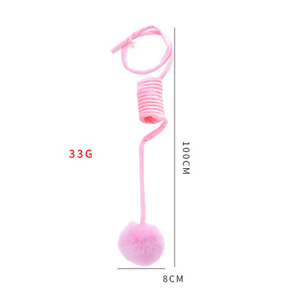 Grabzaa™ Interactive Spring Cat Toy – Self-Hi Sucker with Rabbit Hair Ball for Endless Fun