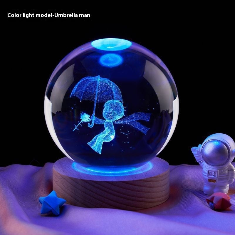 Grabzaa™ Moon Small Night Lamp – Creative Crystal Ball Decoration!