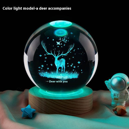 Grabzaa™ Moon Small Night Lamp – Creative Crystal Ball Decoration!