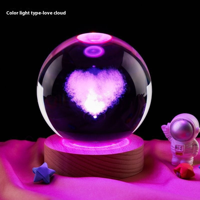 Grabzaa™ Moon Small Night Lamp – Creative Crystal Ball Decoration!