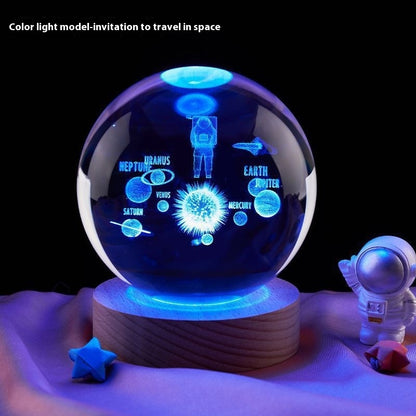 Grabzaa™ Moon Small Night Lamp – Creative Crystal Ball Decoration!