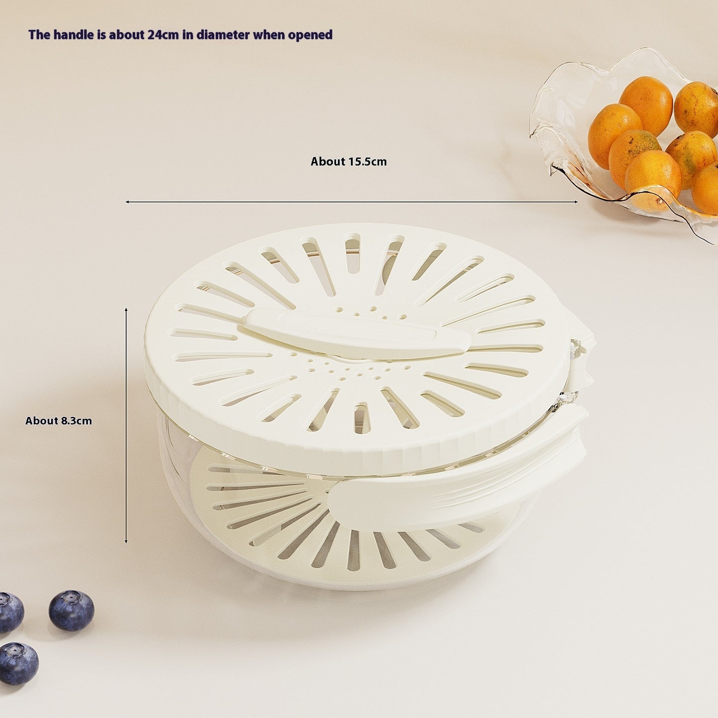 Grabzaa™ Foldable Fruit & Vegetable Drain Basket – Multi-Use Washing Bowl with Lid & Colander!