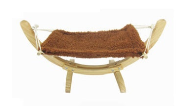 Grabzaa™ Wooden Cat Hammock Bed – Stylish & Cozy Resting Spot