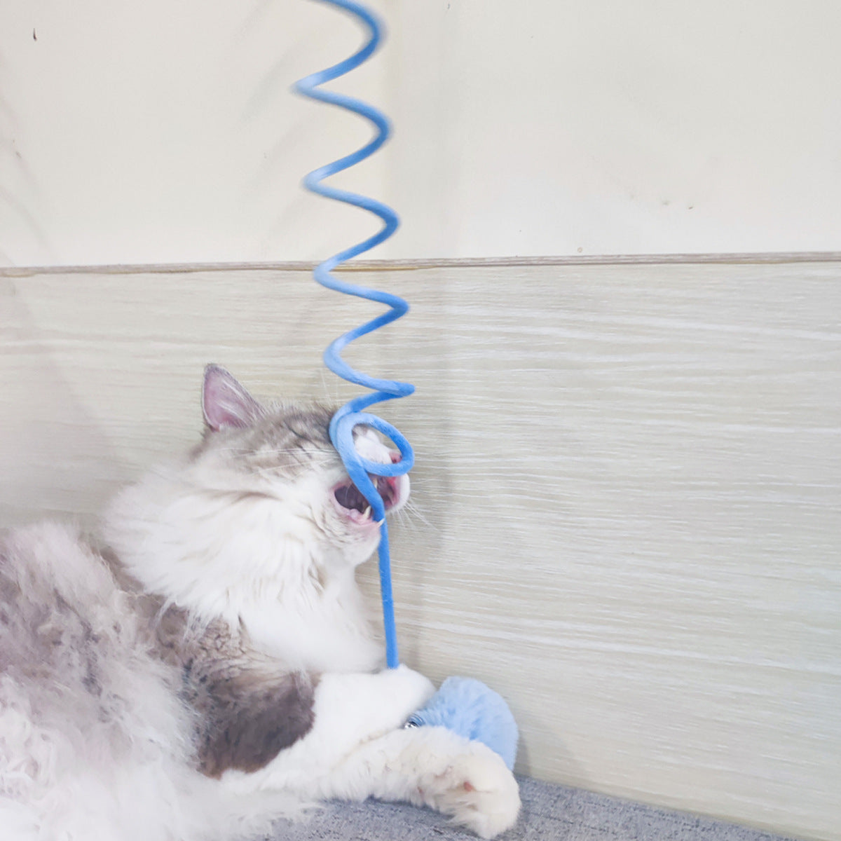 Grabzaa™ Interactive Spring Cat Toy – Self-Hi Sucker with Rabbit Hair Ball for Endless Fun