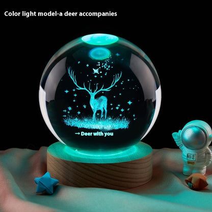 Grabzaa™ Moon Small Night Lamp – Creative Crystal Ball Decoration!