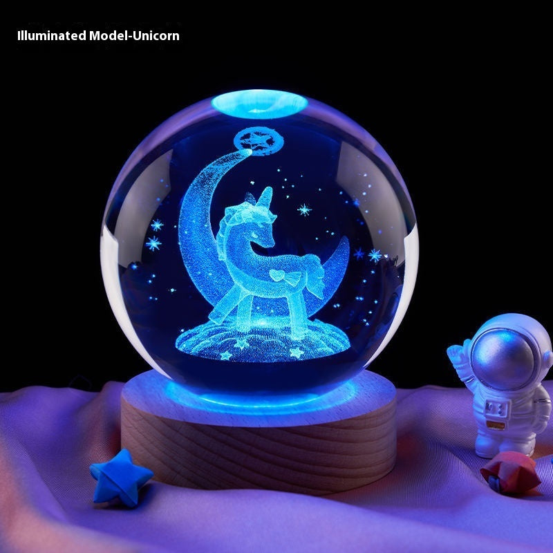 Grabzaa™ Moon Small Night Lamp – Creative Crystal Ball Decoration!