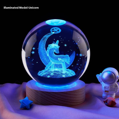 Grabzaa™ Moon Small Night Lamp – Creative Crystal Ball Decoration!